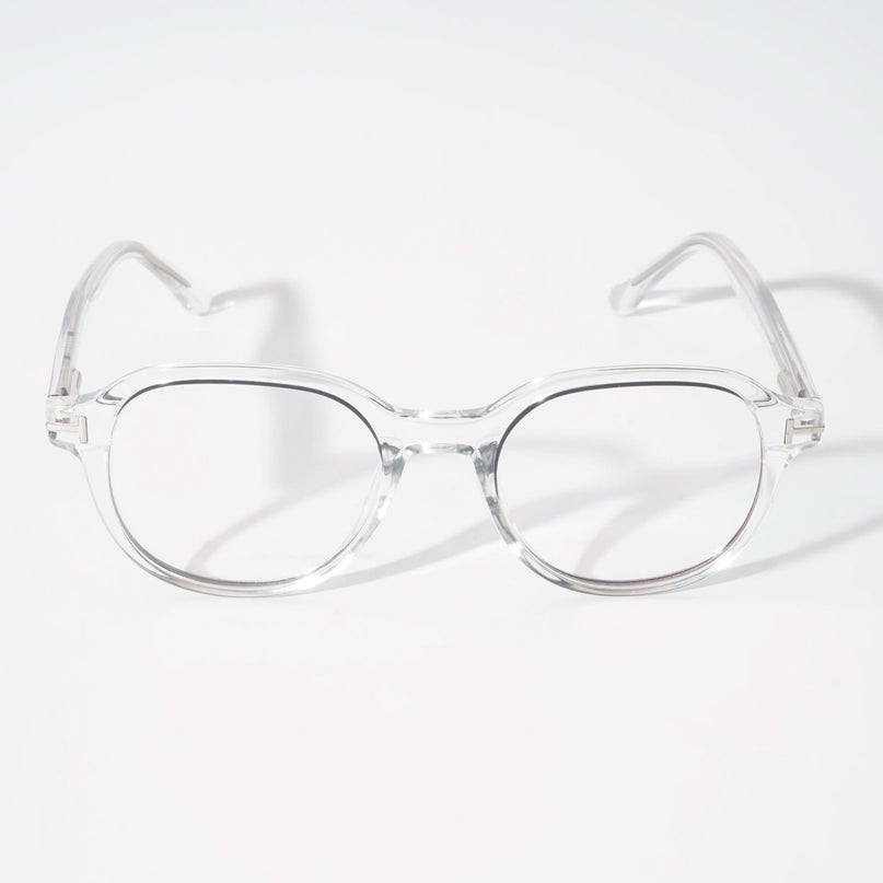 EyeJack Vortex Transparent Black Round Eyeglasses for Men & Women (SL009CL49-C3)