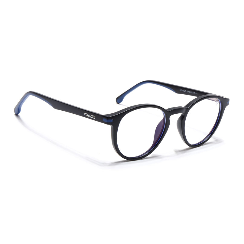 Voyage Black Round Eyeglasses for Men & Women (SV002FMG7437-C1)