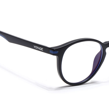 Voyage Black Round Eyeglasses for Men & Women (SV002FMG7437-C1)