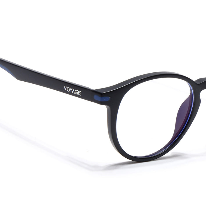 Voyage Black Round Eyeglasses for Men & Women (SV002FMG7437-C1)