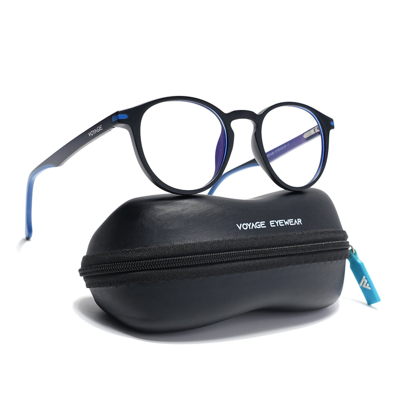 Voyage Black Round Eyeglasses for Men & Women (SV002FMG7437-C1)