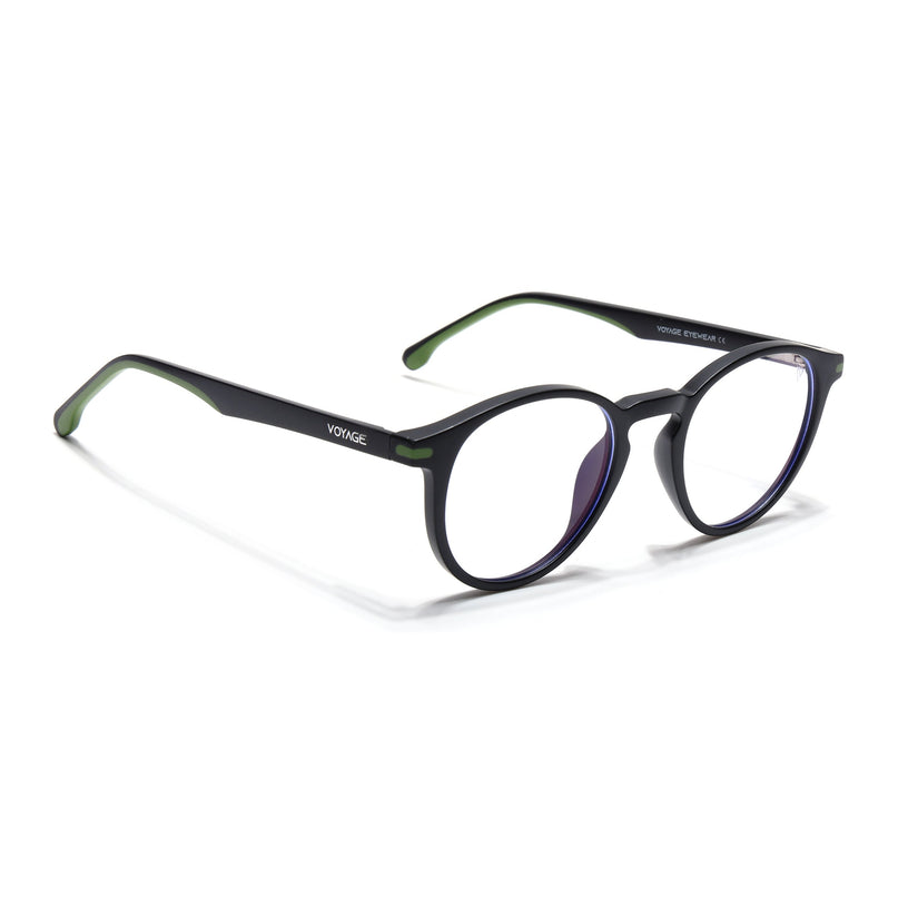 Voyage Black Round Eyeglasses for Men & Women (SV002FMG7438-C2)