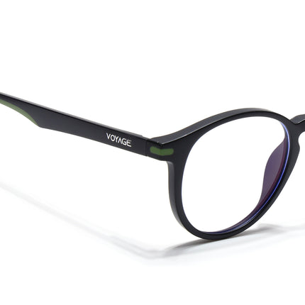 Voyage Black Round Eyeglasses for Men & Women (SV002FMG7438-C2)