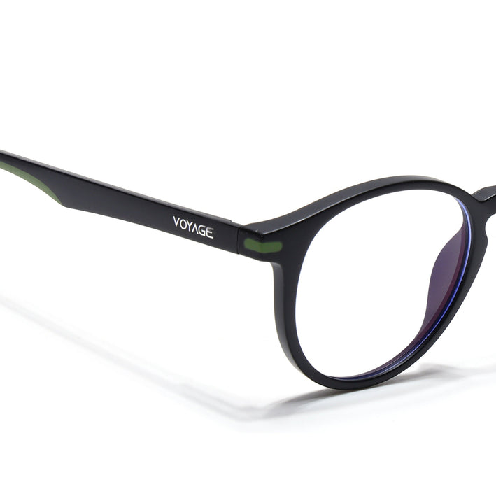 Voyage Black Round Eyeglasses for Men & Women (SV002FMG7438-C2)
