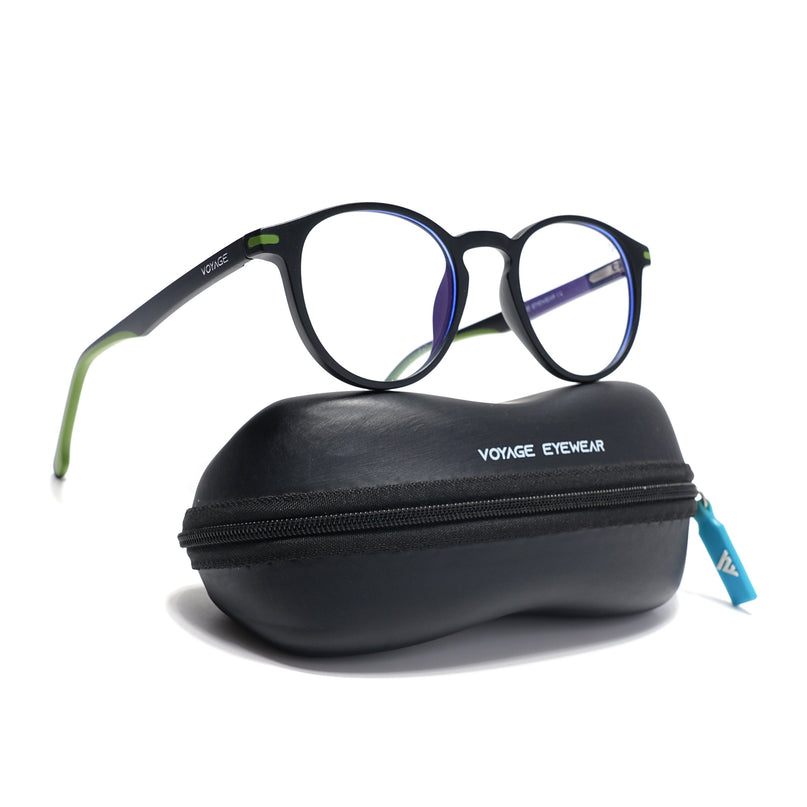 Voyage Black Round Eyeglasses for Men & Women (SV002FMG7438-C2)