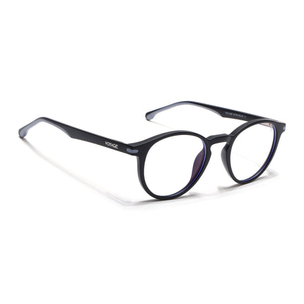 Voyage Black Round Eyeglasses for Men & Women (SV002FMG7439-C3)