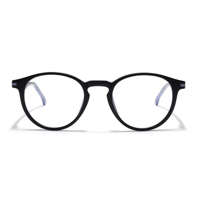 Voyage Black Round Eyeglasses for Men & Women (SV002FMG7439-C3)