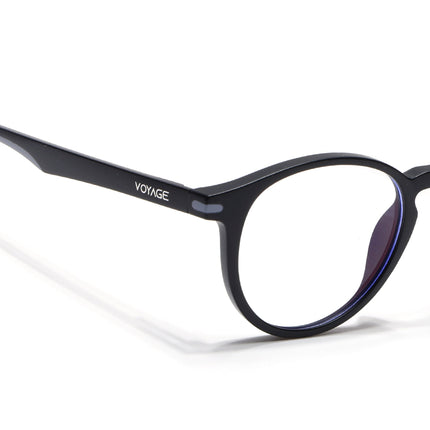 Voyage Black Round Eyeglasses for Men & Women (SV002FMG7439-C3)