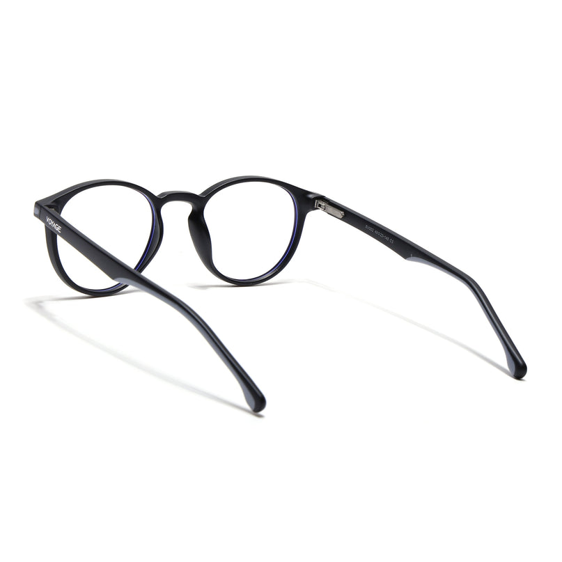 Voyage Black Round Eyeglasses for Men & Women (SV002FMG7439-C3)