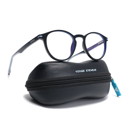 Voyage Black Round Eyeglasses for Men & Women (SV002FMG7439-C3)