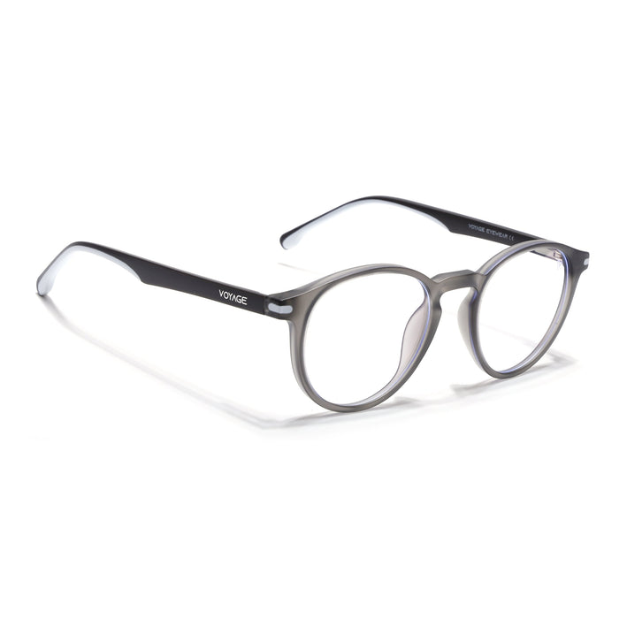 Voyage Dark Grey Round Eyeglasses for Men & Women (SV002FMG7440-C4)