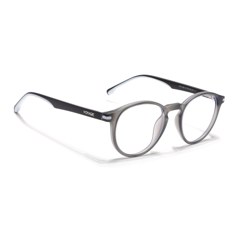 Voyage Dark Grey Round Eyeglasses for Men & Women (SV002FMG7440-C4)