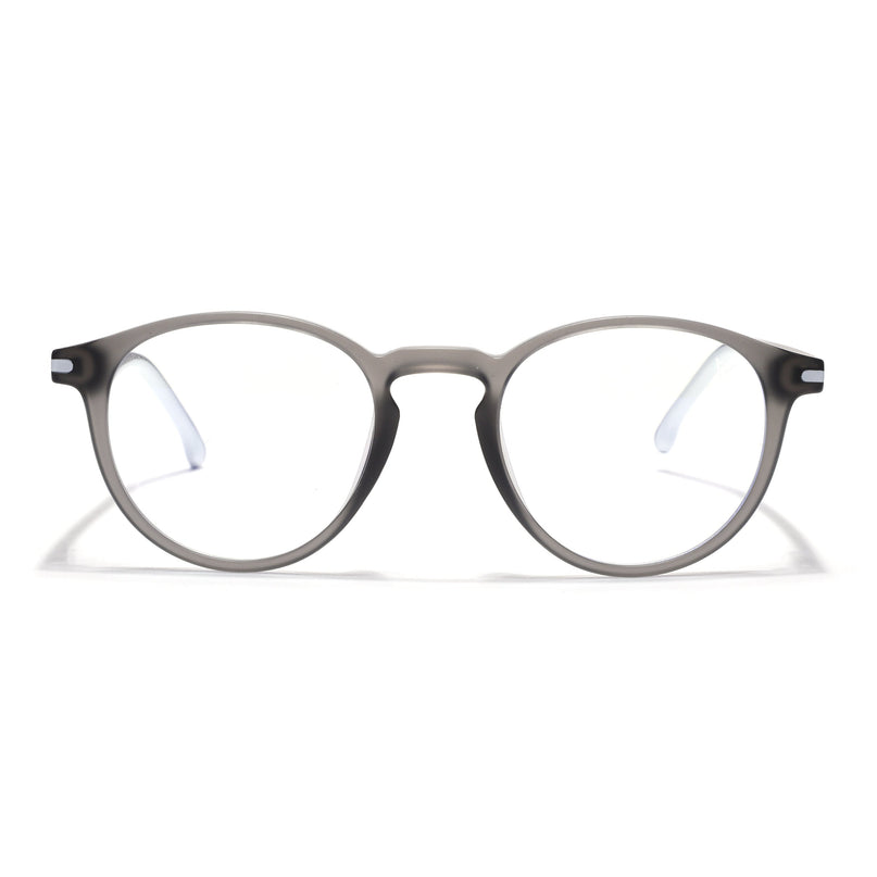 Voyage Dark Grey Round Eyeglasses for Men & Women (SV002FMG7440-C4)