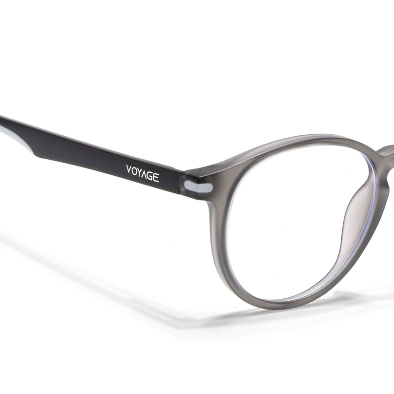 Voyage Dark Grey Round Eyeglasses for Men & Women (SV002FMG7440-C4)