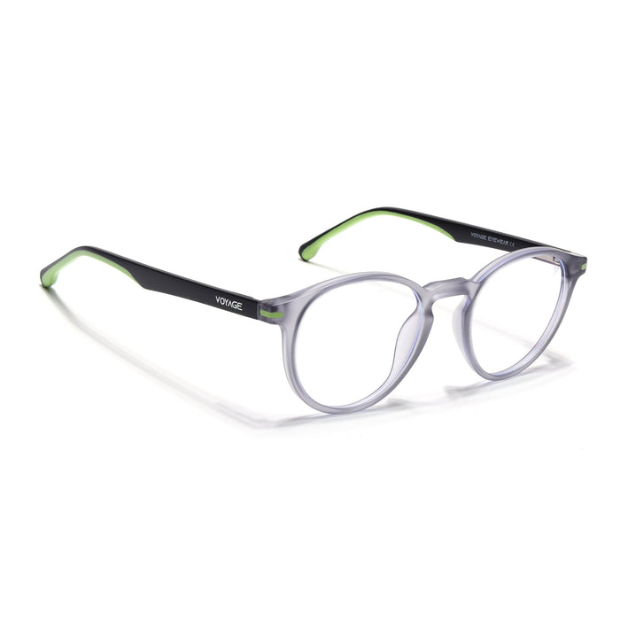 Voyage Light Grey Round Eyeglasses for Men & Women (SV002FMG7441-C5)