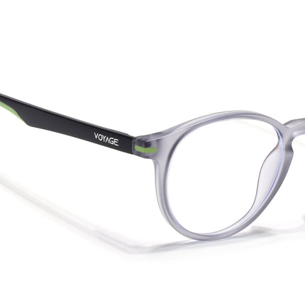 Voyage Light Grey Round Eyeglasses for Men & Women (SV002FMG7441-C5)