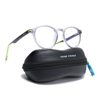 Voyage Light Grey Round Eyeglasses for Men & Women (SV002FMG7441-C5)