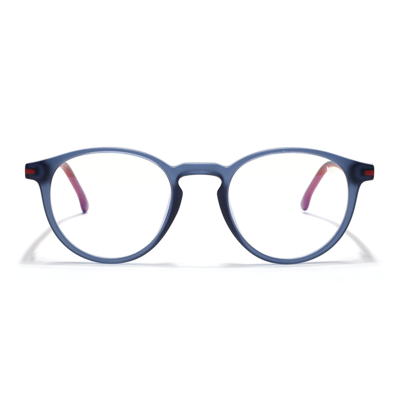 Voyage Blue Round Eyeglasses for Men & Women (SV002FMG7442-C6)
