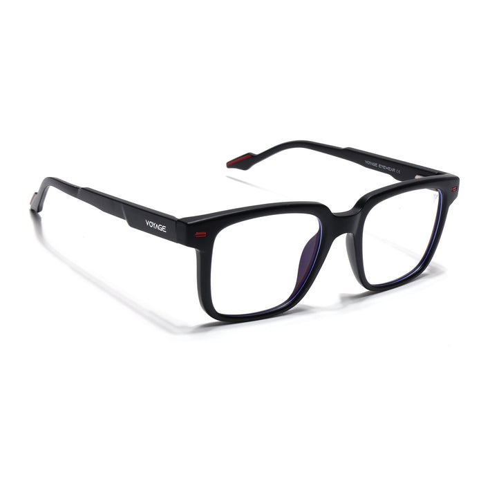 Voyage Black Square Eyeglasses for Men & Women (SV003FMG7445-C1)