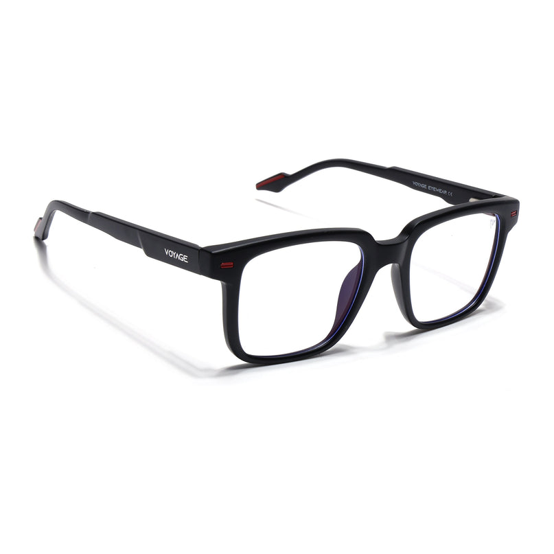Voyage Black Square Eyeglasses for Men & Women (SV003FMG7445-C1)