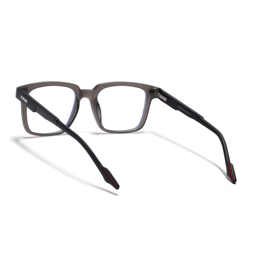 Voyage Dark Grey Square Eyeglasses for Men & Women (SV003FMG7448-C4)