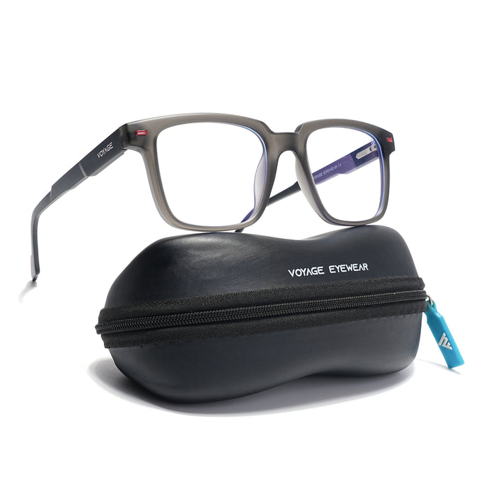 Voyage Dark Grey Square Eyeglasses for Men & Women (SV003FMG7448-C4)