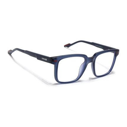 Voyage Blue Square Eyeglasses for Men & Women (SV003FMG7449-C5)