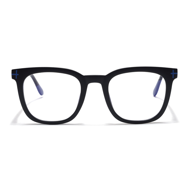 Voyage Black Square Eyeglasses for Men & Women (SV005FMG7462-C2)