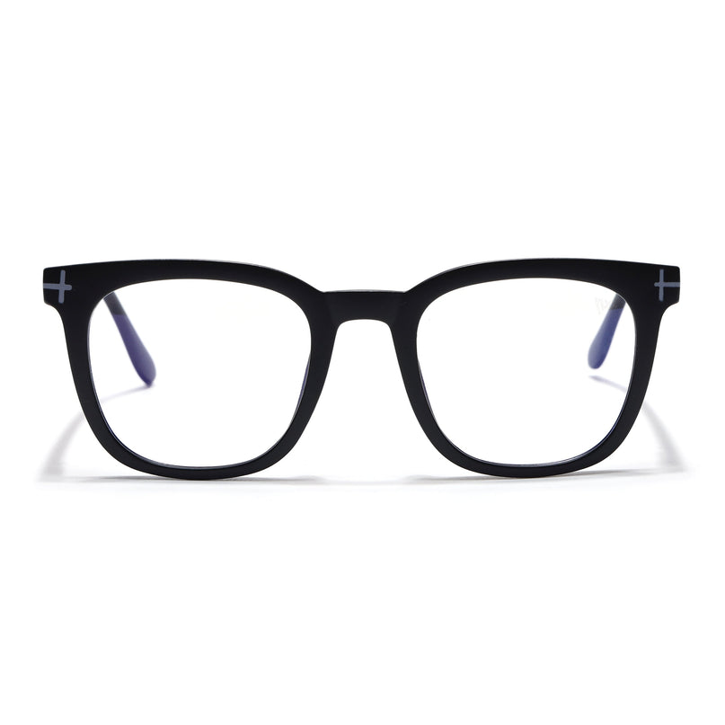 Voyage Black Square Eyeglasses for Men & Women (SV005FMG7463-C3)