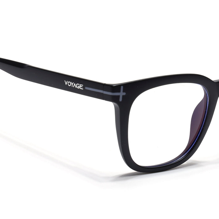 Voyage Black Square Eyeglasses for Men & Women (SV005FMG7463-C3)