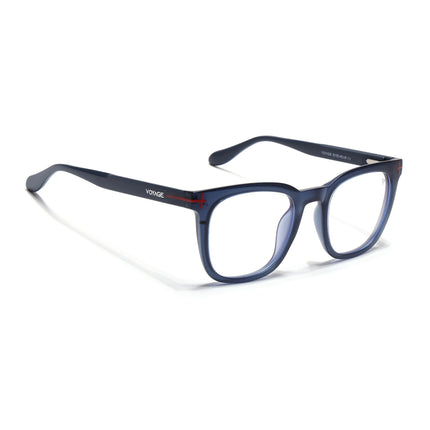 Voyage Blue Square Eyeglasses for Men & Women (SV005FMG7464-C4)