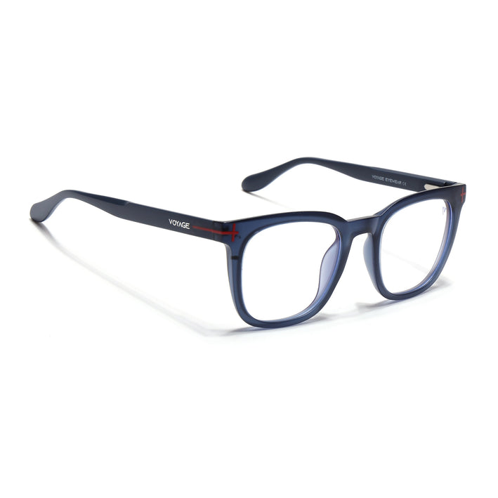 Voyage Blue Square Eyeglasses for Men & Women (SV005FMG7464-C4)