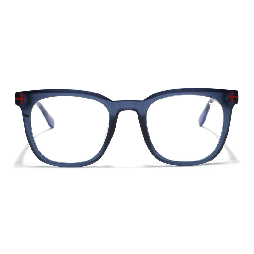 Voyage Blue Square Eyeglasses for Men & Women (SV005FMG7464-C4)