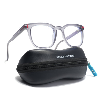 Voyage Grey Square Eyeglasses for Men & Women (SV005FMG7466-C6)