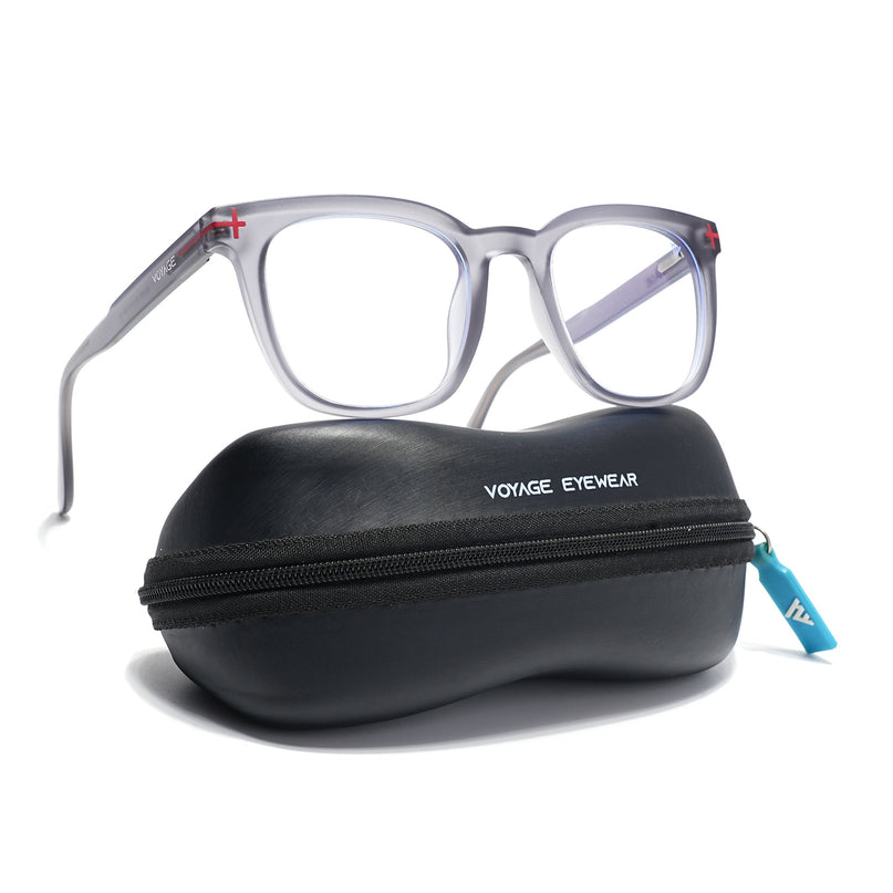 Voyage Grey Square Eyeglasses for Men & Women (SV005FMG7466-C6)