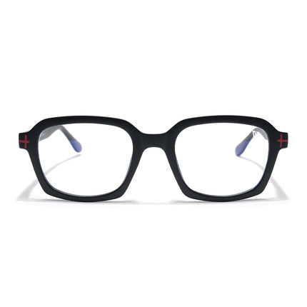 Voyage Black Rectangle Eyeglasses for Men & Women (SV006FMG7469-C1)