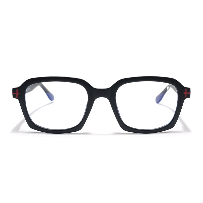 Voyage Black Rectangle Eyeglasses for Men & Women (SV006FMG7469-C1)