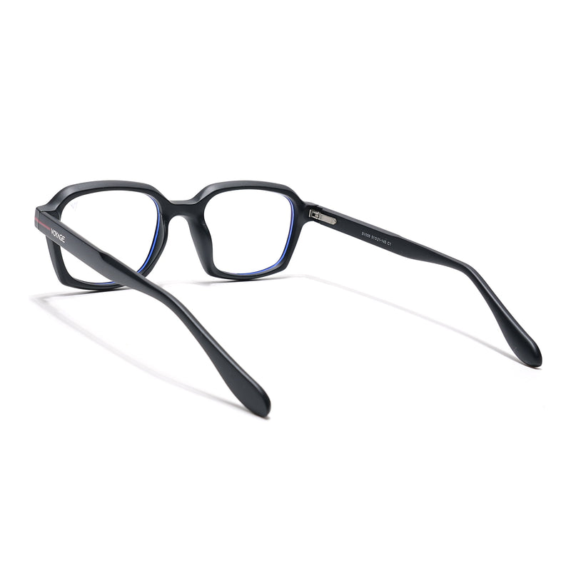 Voyage Black Rectangle Eyeglasses for Men & Women (SV006FMG7469-C1)