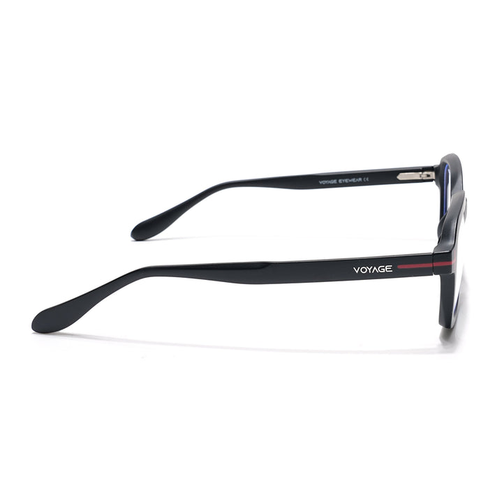 Voyage Black Rectangle Eyeglasses for Men & Women (SV006FMG7469-C1)