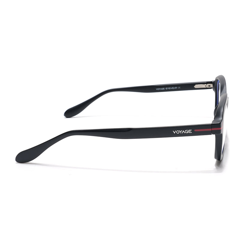 Voyage Black Rectangle Eyeglasses for Men & Women (SV006FMG7469-C1)