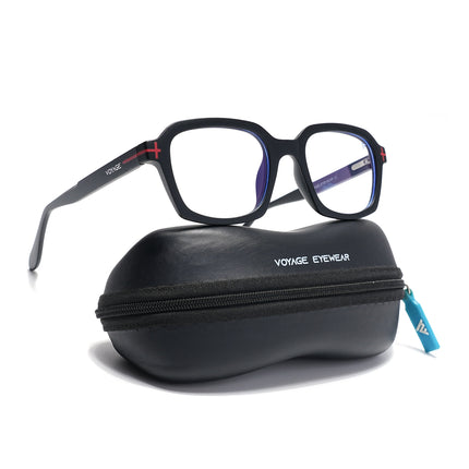 Voyage Black Rectangle Eyeglasses for Men & Women (SV006FMG7469-C1)