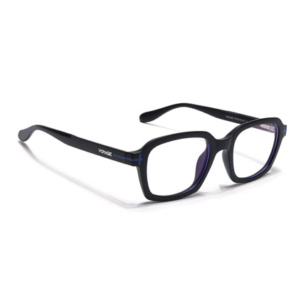 Voyage Black Rectangle Eyeglasses for Men & Women (SV006FMG7470-C2)