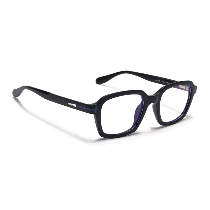 Voyage Black Rectangle Eyeglasses for Men & Women (SV006FMG7470-C2)