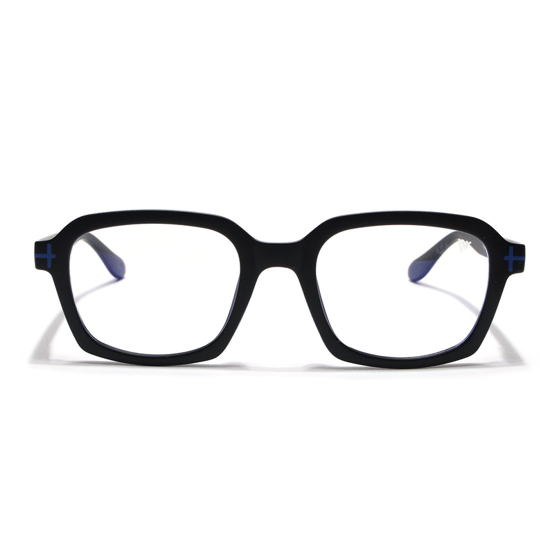 Voyage Black Rectangle Eyeglasses for Men & Women (SV006FMG7470-C2)