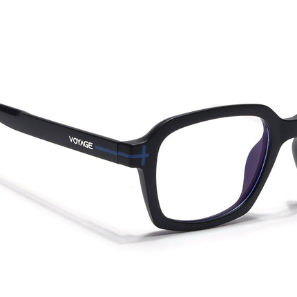Voyage Black Rectangle Eyeglasses for Men & Women (SV006FMG7470-C2)