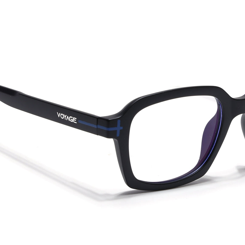 Voyage Black Rectangle Eyeglasses for Men & Women (SV006FMG7470-C2)