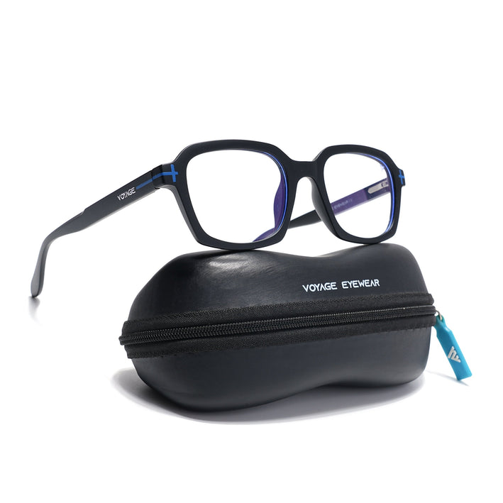 Voyage Black Rectangle Eyeglasses for Men & Women (SV006FMG7470-C2)
