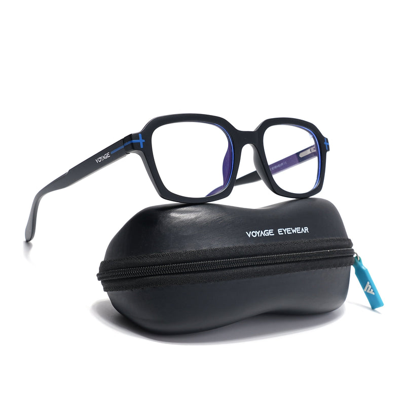 Voyage Black Rectangle Eyeglasses for Men & Women (SV006FMG7470-C2)
