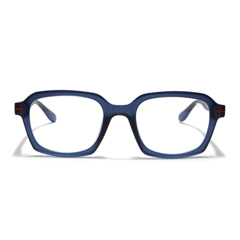 Voyage Blue Rectangle Eyeglasses for Men & Women (SV006FMG7472-C4)