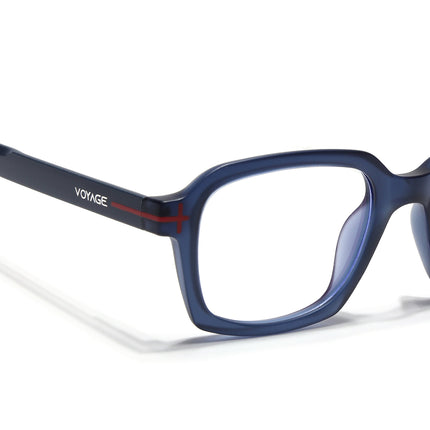 Voyage Blue Rectangle Eyeglasses for Men & Women (SV006FMG7472-C4)